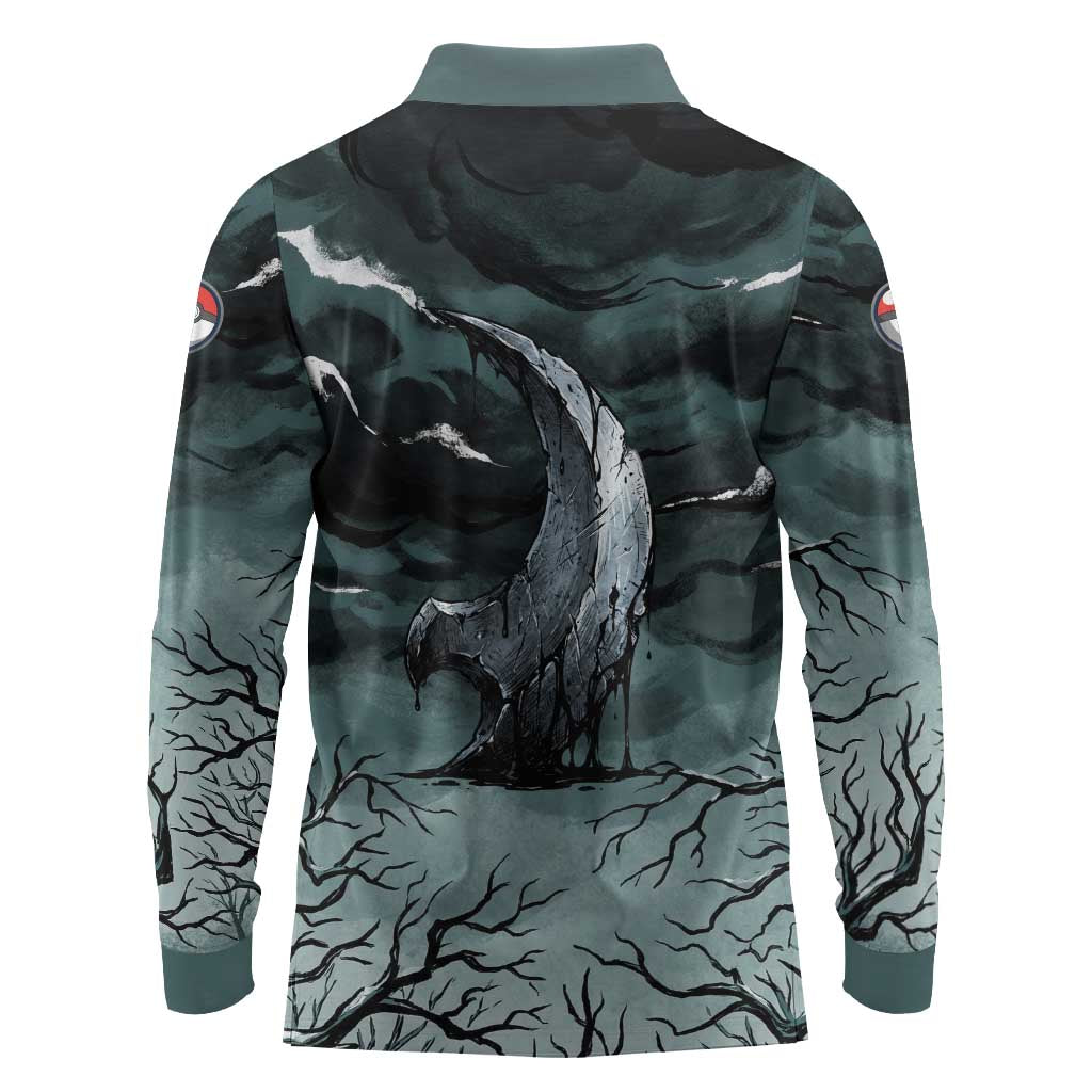 Absol Long Sleeve Polo Shirt Gothic Apocalypse Ink Art