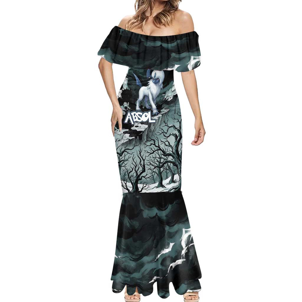 Absol Mermaid Dress Gothic Apocalypse Ink Art
