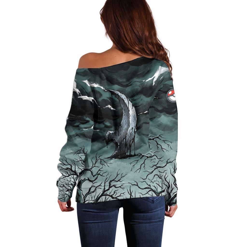 Absol Off Shoulder Sweater Gothic Apocalypse Ink Art