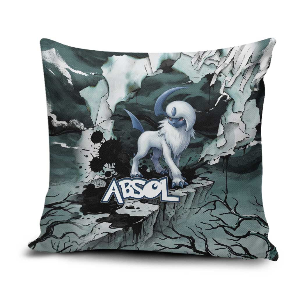Absol Pillow Cover Gothic Apocalypse Ink Art