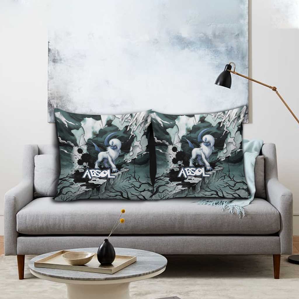 Absol Pillow Cover Gothic Apocalypse Ink Art