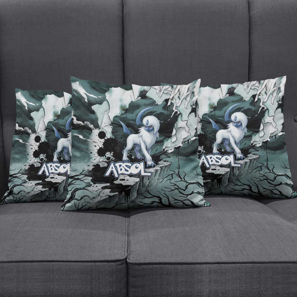 Absol Pillow Cover Gothic Apocalypse Ink Art