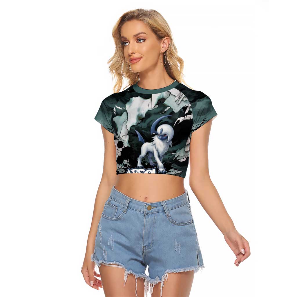 Absol Raglan Cropped T Shirt Gothic Apocalypse Ink Art