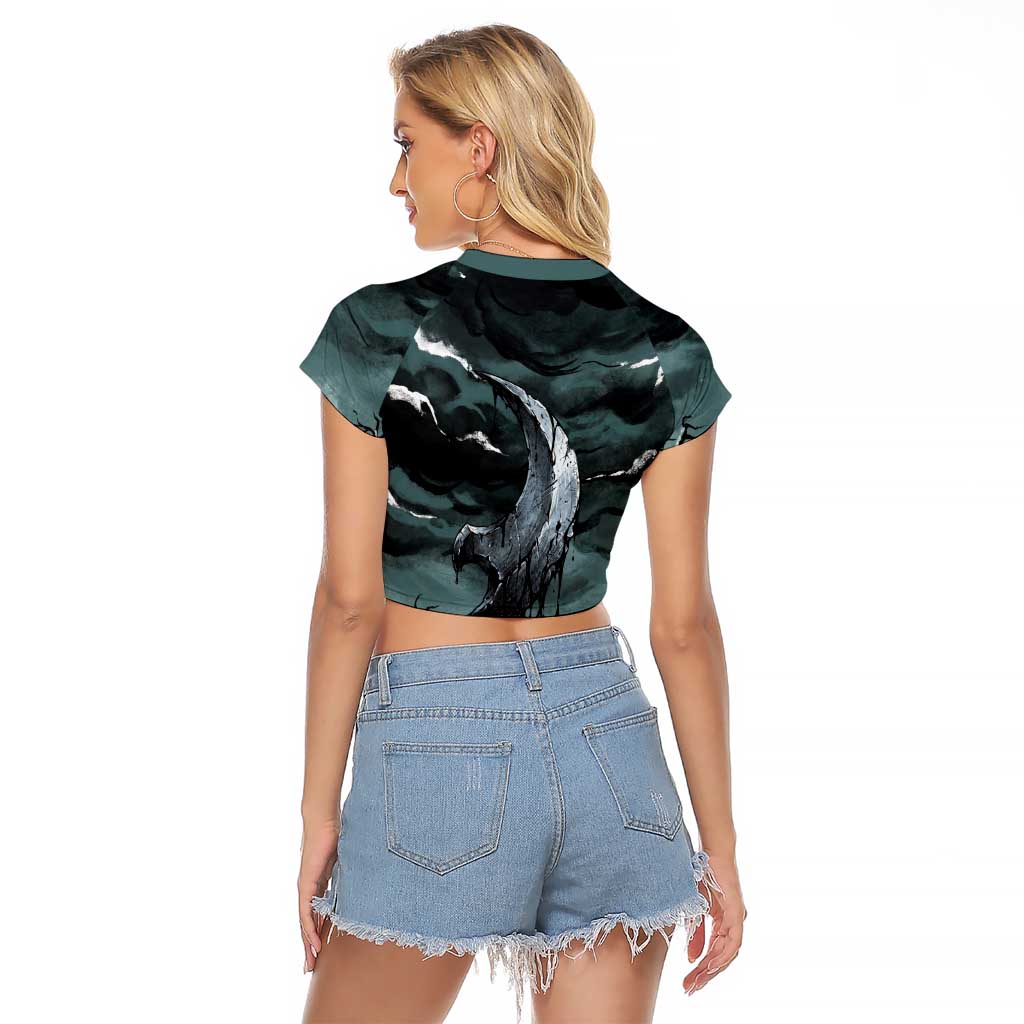 Absol Raglan Cropped T Shirt Gothic Apocalypse Ink Art