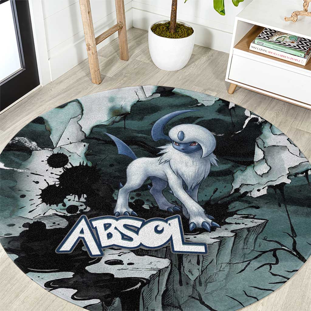 Absol Round Carpet Gothic Apocalypse Ink Art