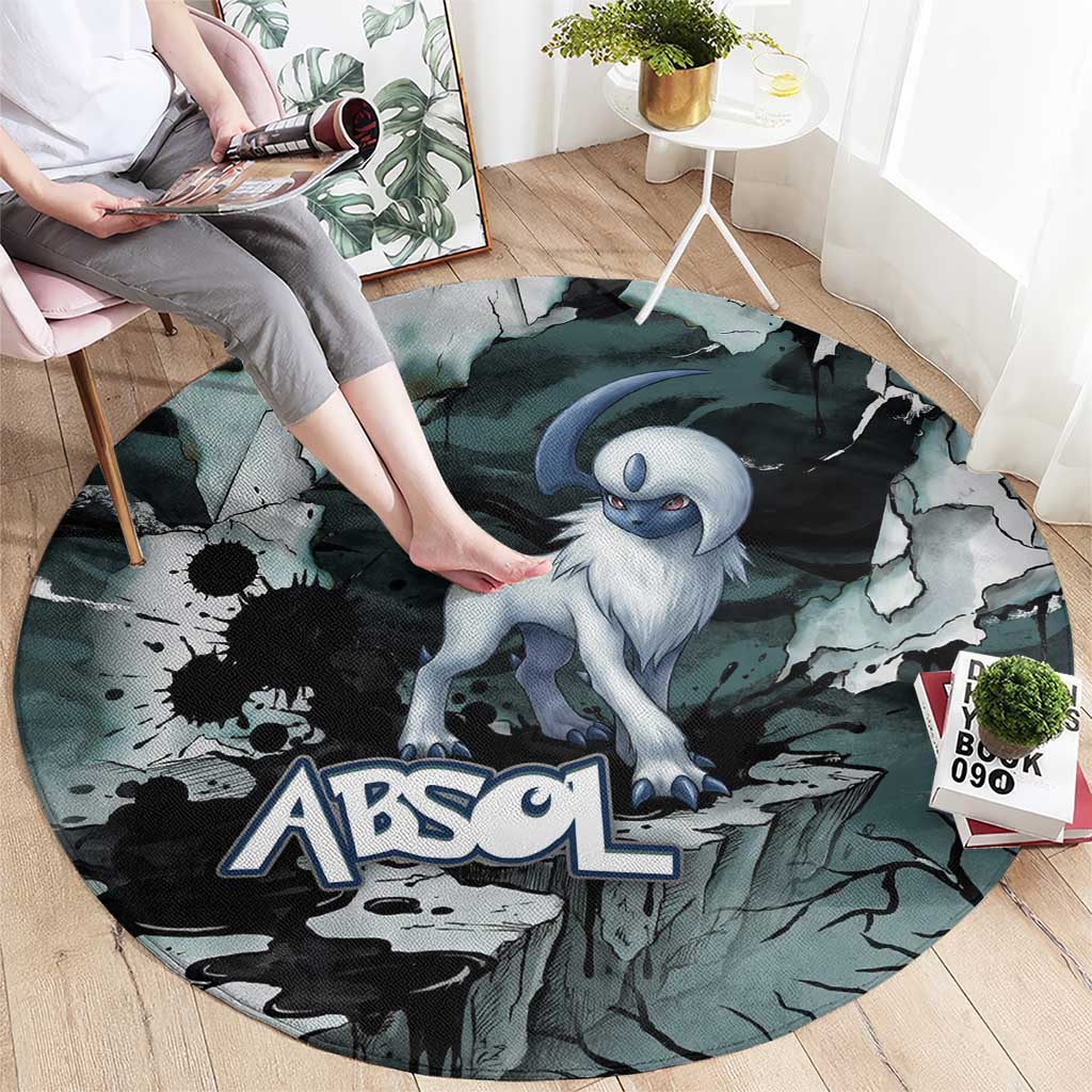 Absol Round Carpet Gothic Apocalypse Ink Art