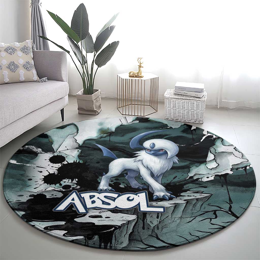 Absol Round Carpet Gothic Apocalypse Ink Art