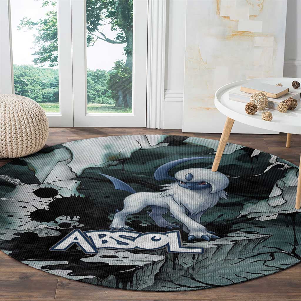 Absol Round Carpet Gothic Apocalypse Ink Art