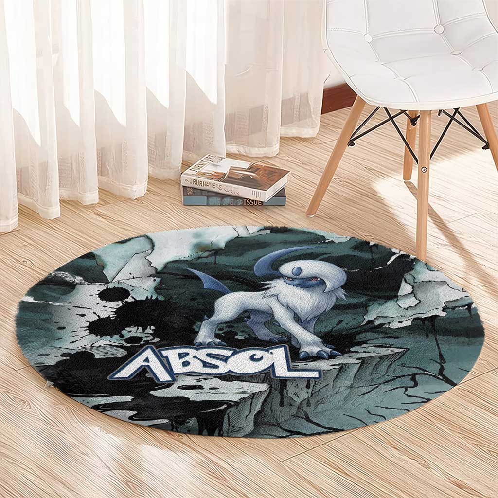 Absol Round Carpet Gothic Apocalypse Ink Art