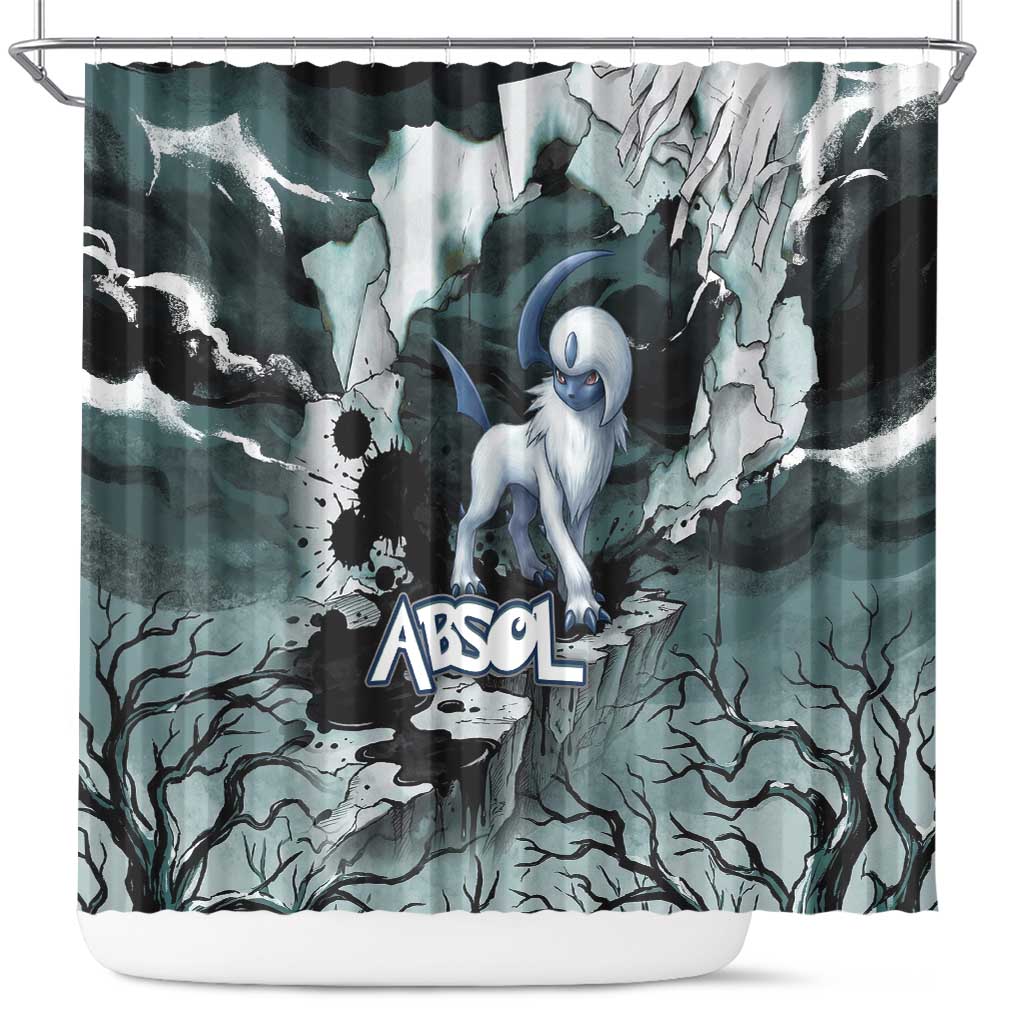 Absol Shower Curtain Gothic Apocalypse Ink Art