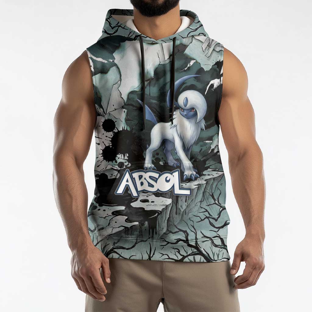 Absol Sleeveless Hoodie Gothic Apocalypse Ink Art