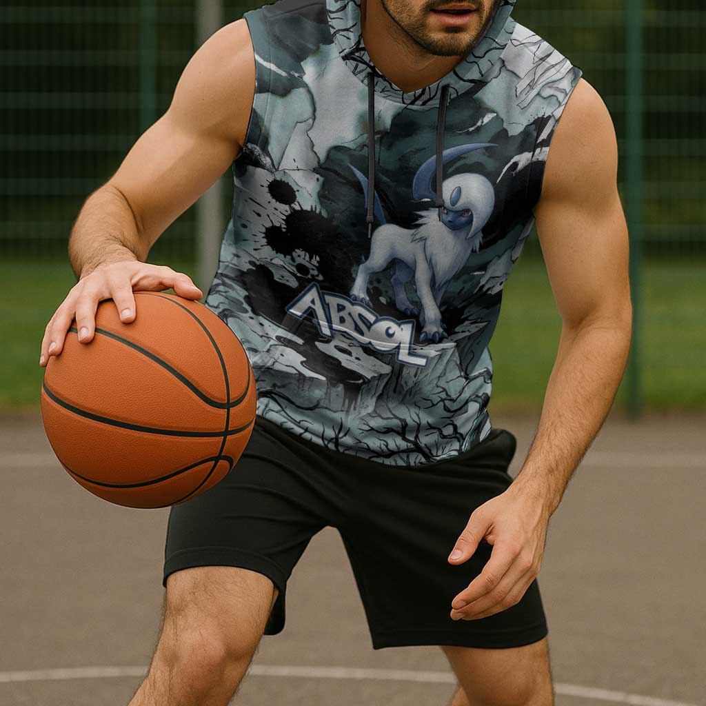 Absol Sleeveless Hoodie Gothic Apocalypse Ink Art