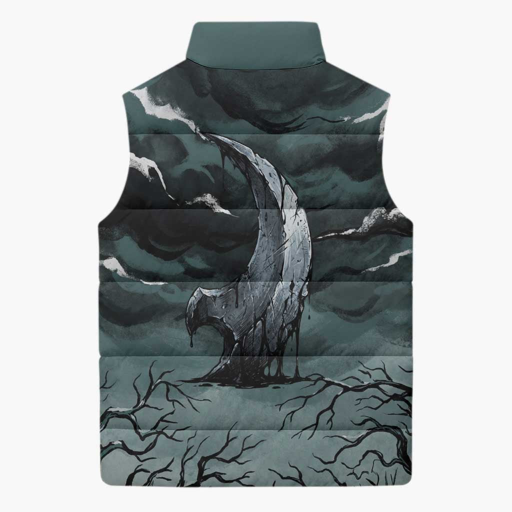 Absol Sleeveless Puffer Jacket Gothic Apocalypse Ink Art