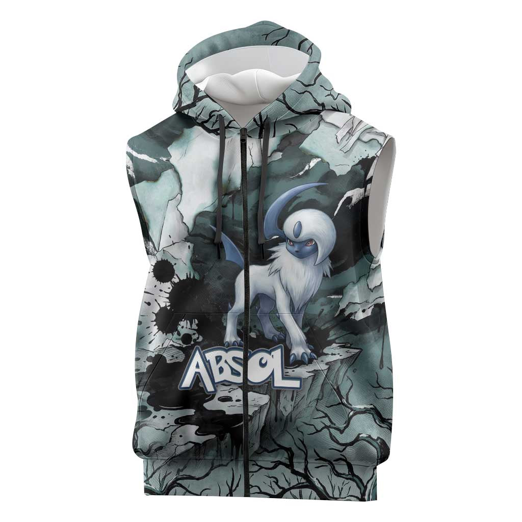 Absol Sleeveless Zip Hoodie Gothic Apocalypse Ink Art
