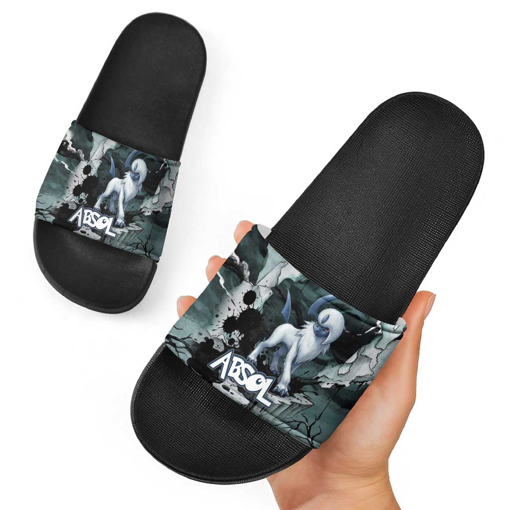 Absol Slide Sandals Gothic Apocalypse Ink Art