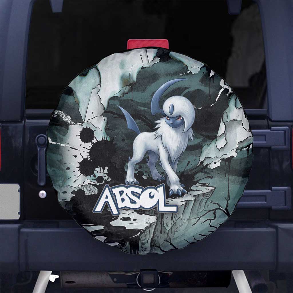 Absol Spare Tire Cover Gothic Apocalypse Ink Art