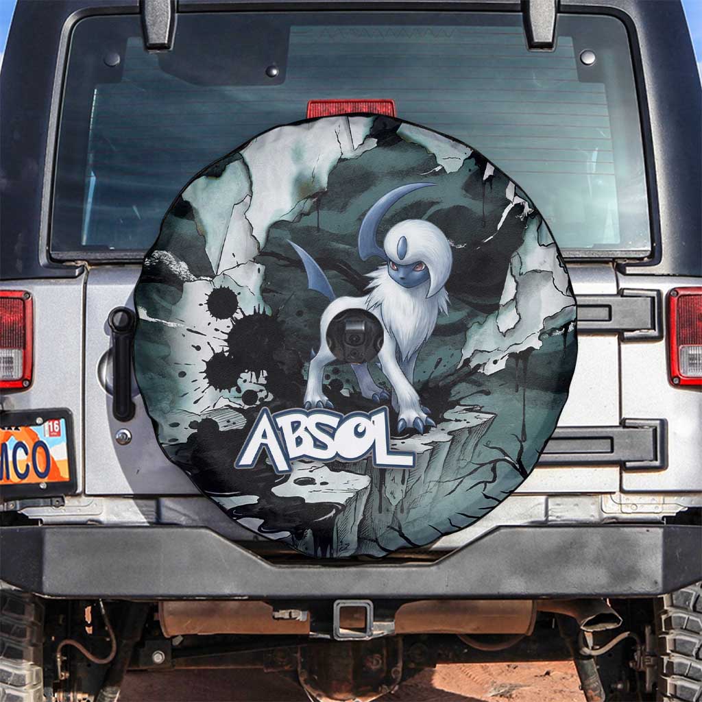 Absol Spare Tire Cover Gothic Apocalypse Ink Art