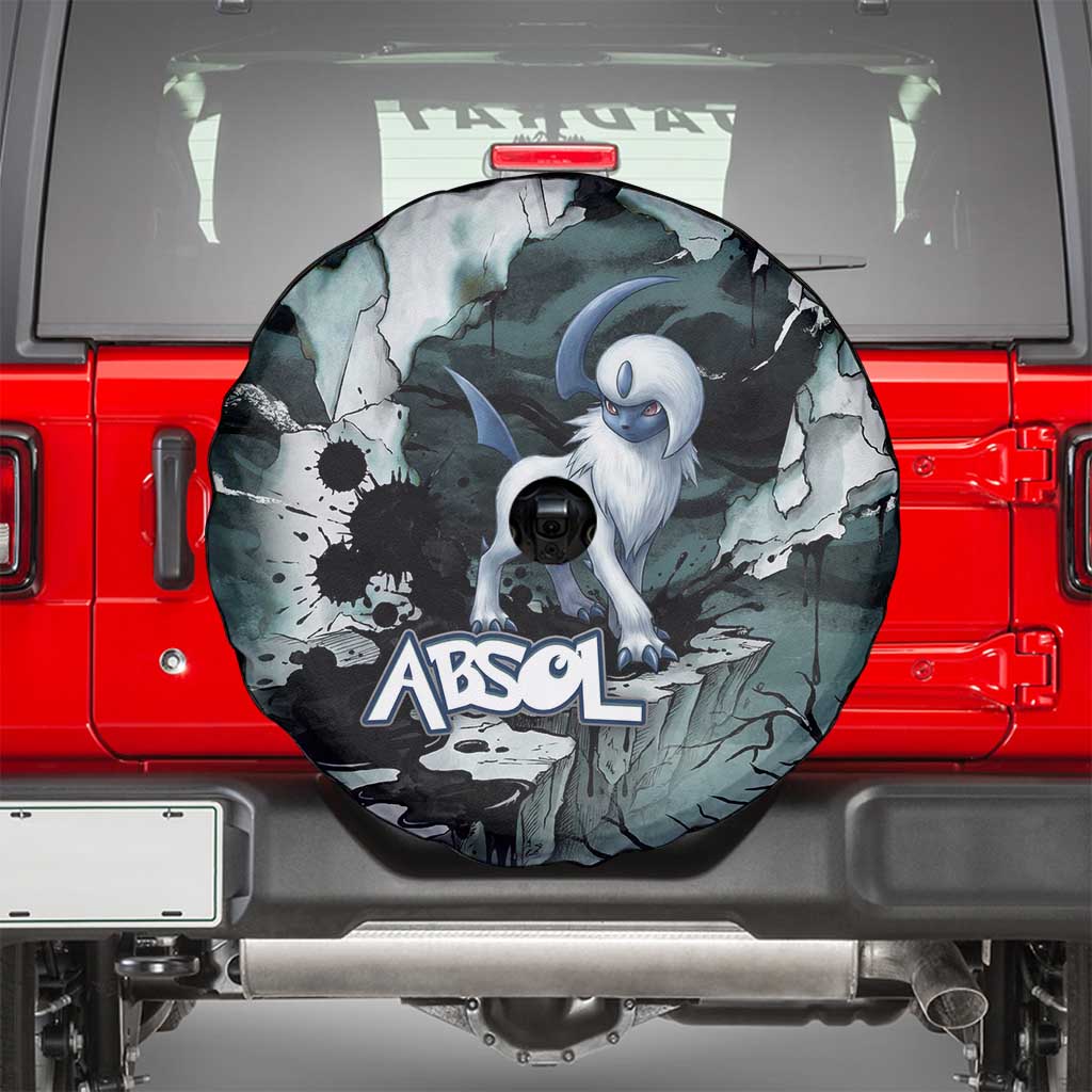 Absol Spare Tire Cover Gothic Apocalypse Ink Art