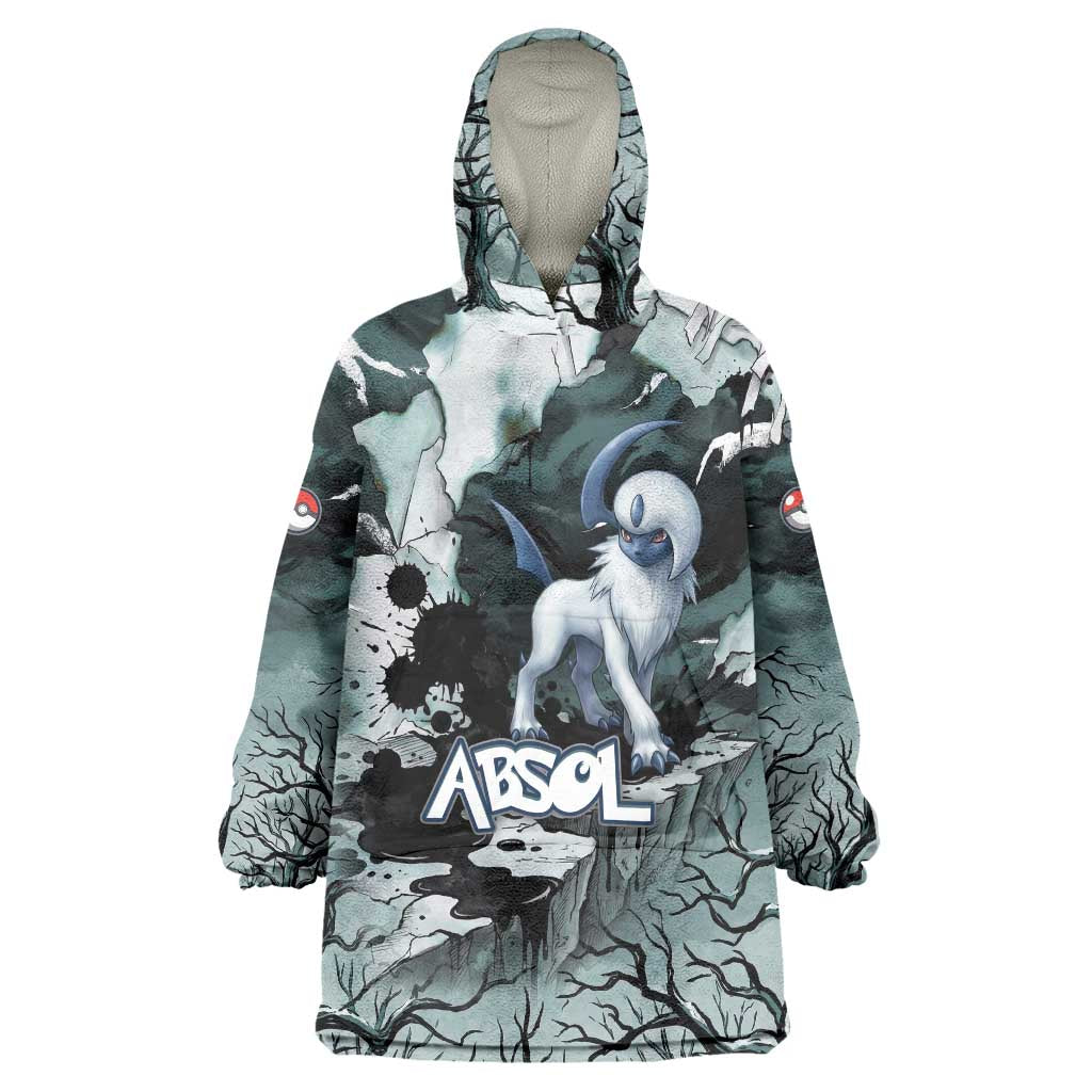 Absol Wearable Blanket Hoodie Gothic Apocalypse Ink Art