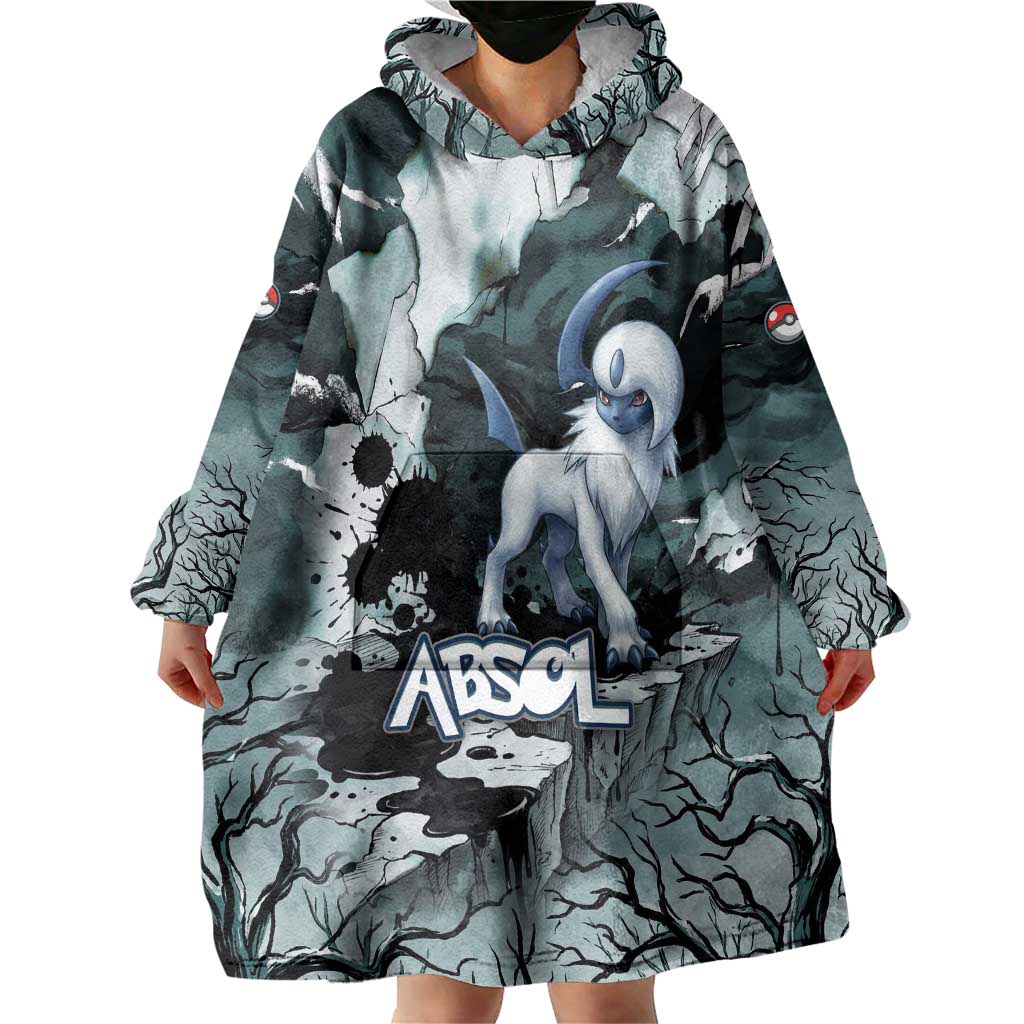 Absol Wearable Blanket Hoodie Gothic Apocalypse Ink Art