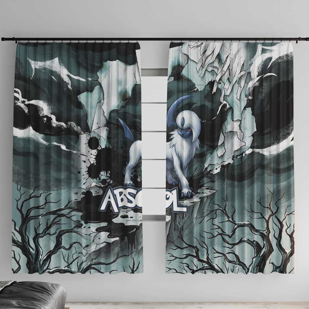 Absol Window Curtain Gothic Apocalypse Ink Art