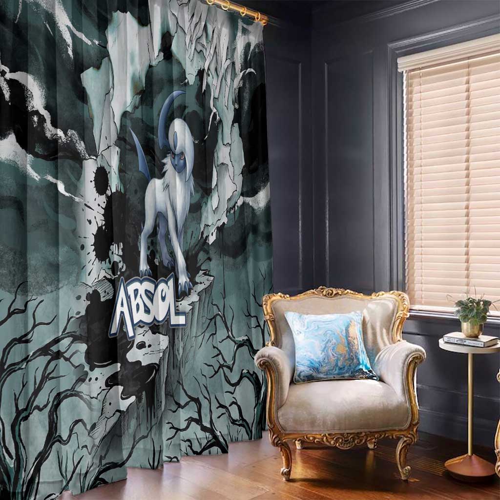 Absol Window Curtain Gothic Apocalypse Ink Art