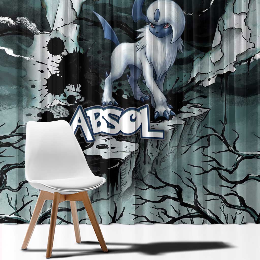 Absol Window Curtain Gothic Apocalypse Ink Art