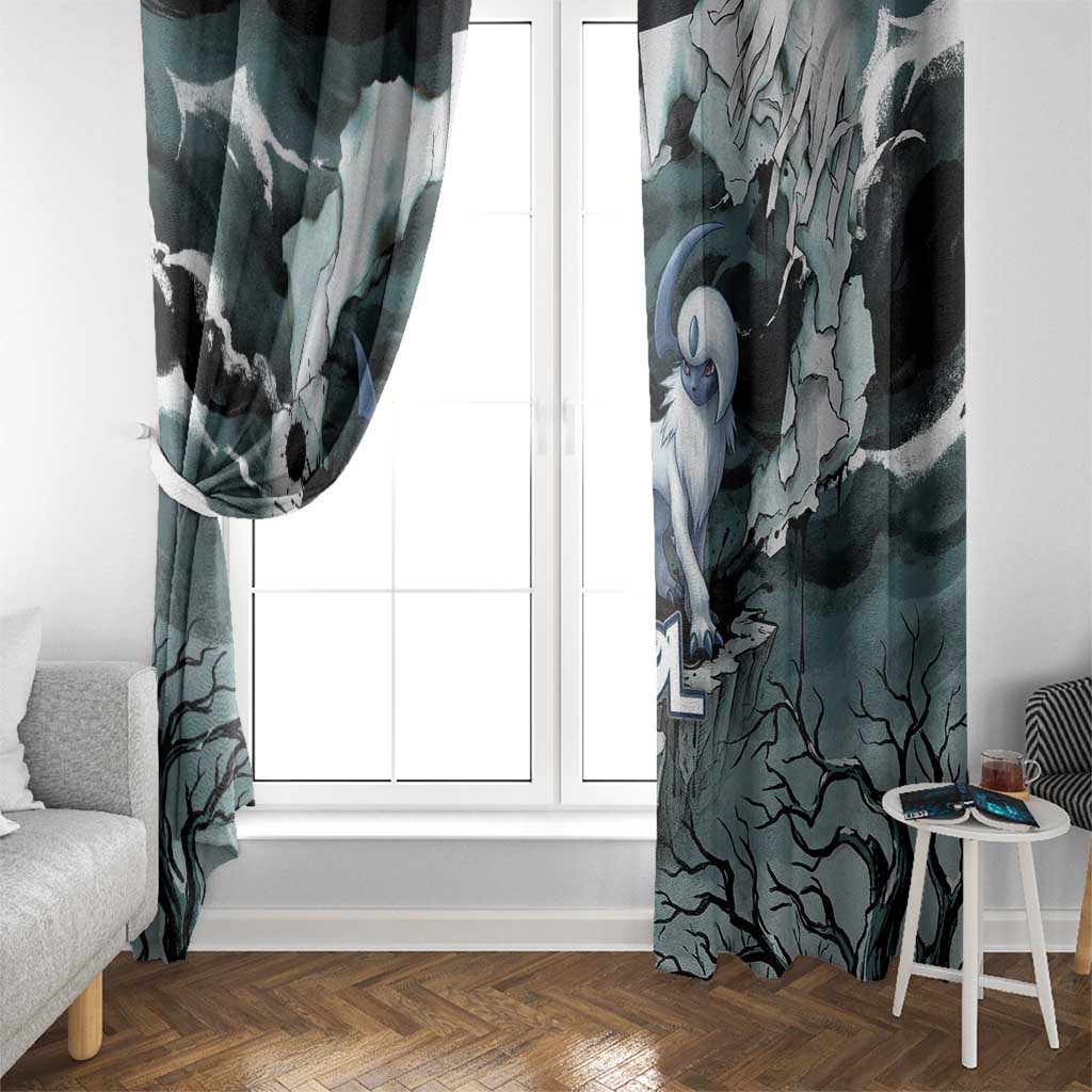 Absol Window Curtain Gothic Apocalypse Ink Art