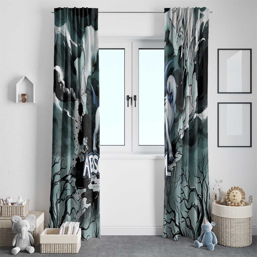 Absol Window Curtain Gothic Apocalypse Ink Art