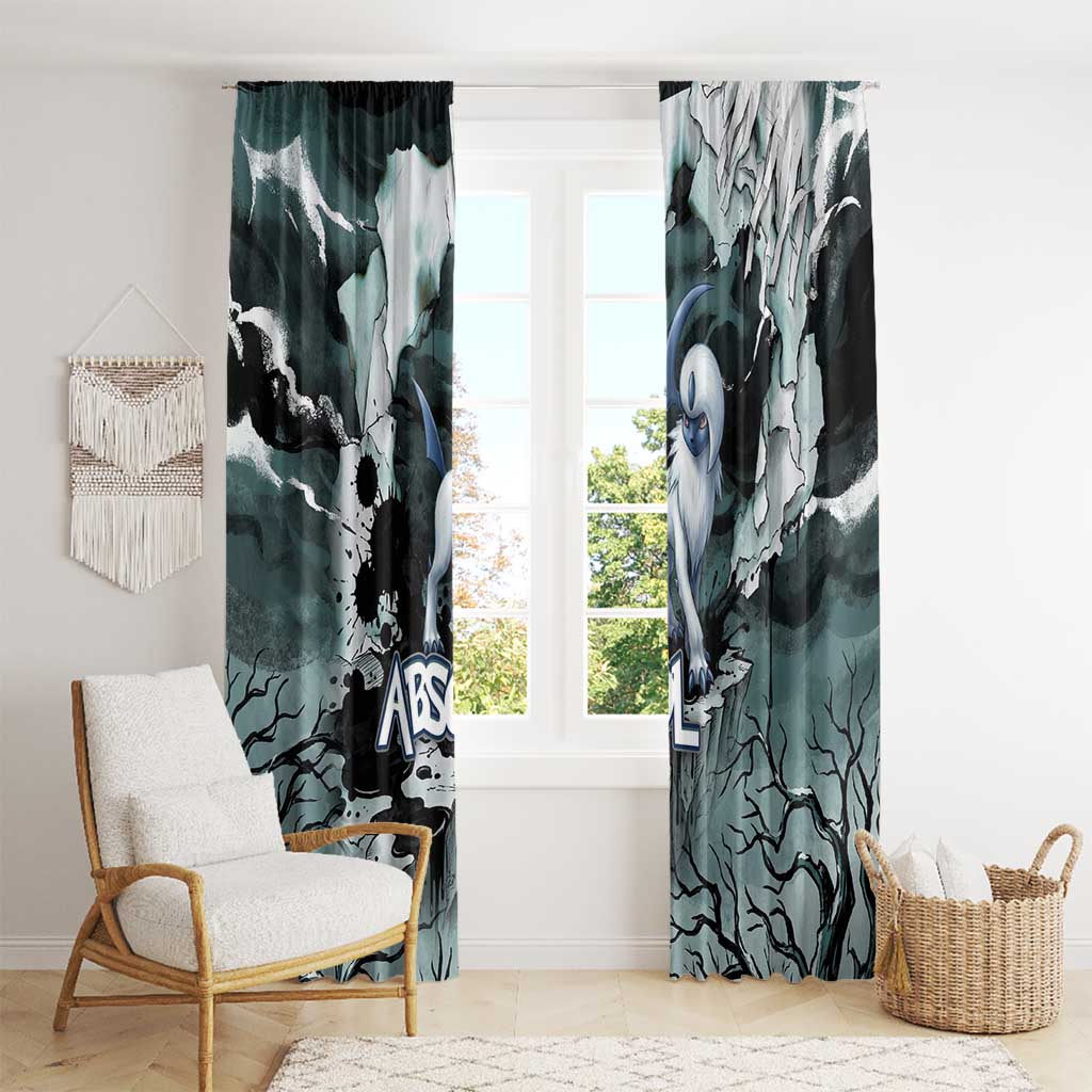 Absol Window Curtain Gothic Apocalypse Ink Art