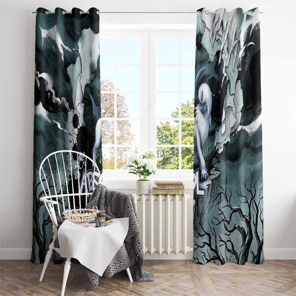 Absol Window Curtain Gothic Apocalypse Ink Art
