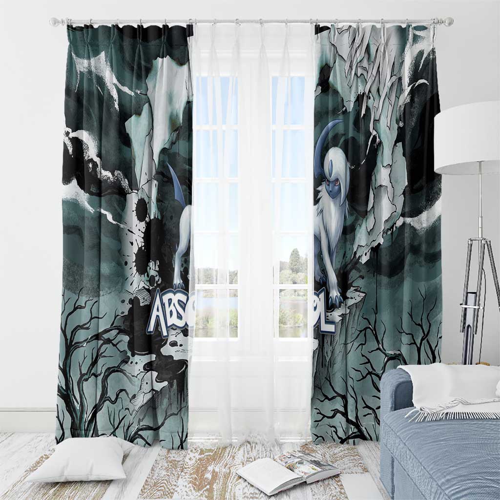 Absol Window Curtain Gothic Apocalypse Ink Art
