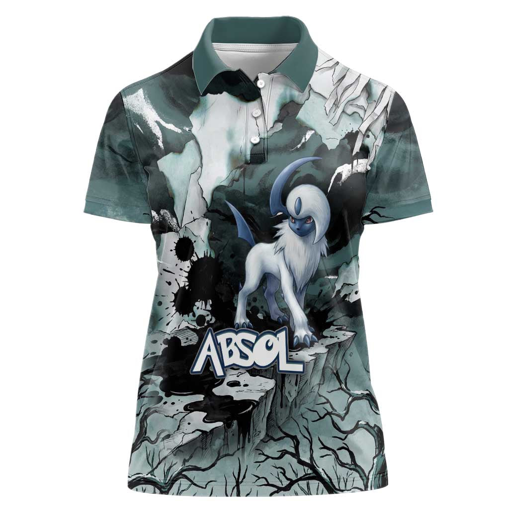 Absol Women Polo Shirt Gothic Apocalypse Ink Art