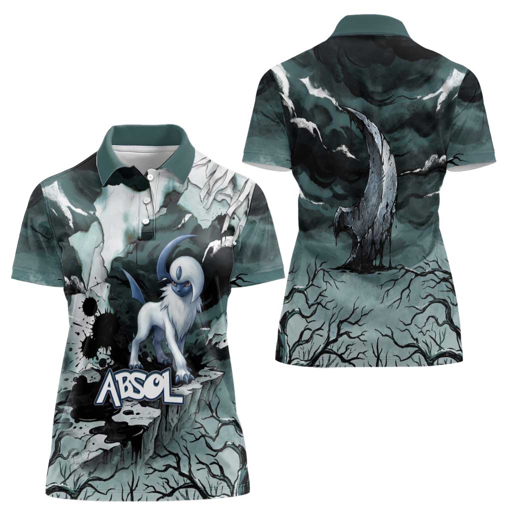 Absol Women Polo Shirt Gothic Apocalypse Ink Art