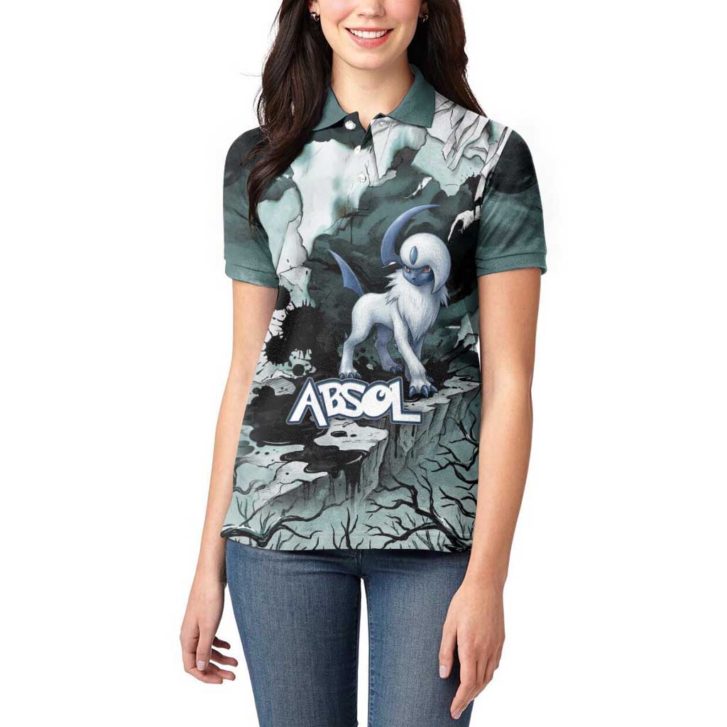 Absol Women Polo Shirt Gothic Apocalypse Ink Art