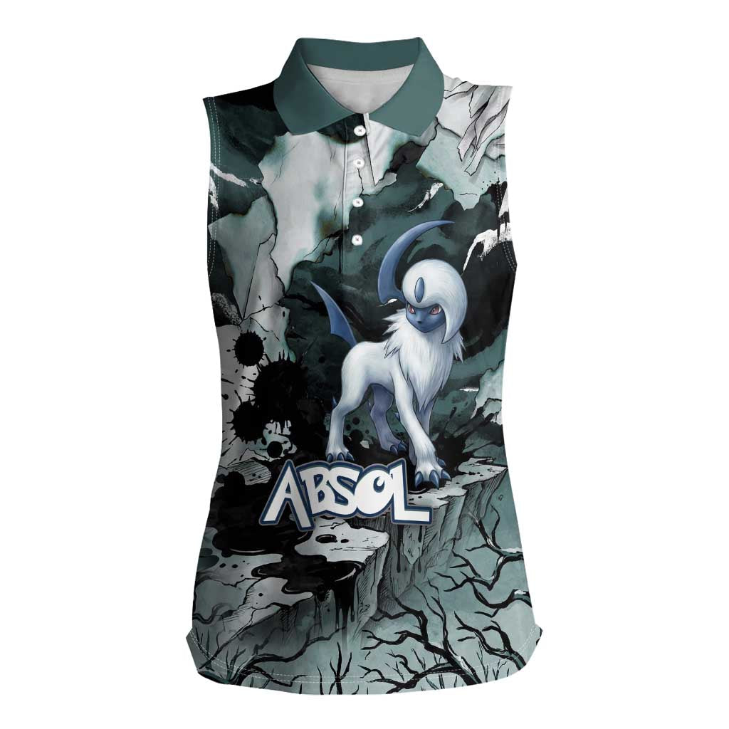 Absol Women Sleeveless Polo Shirt Gothic Apocalypse Ink Art