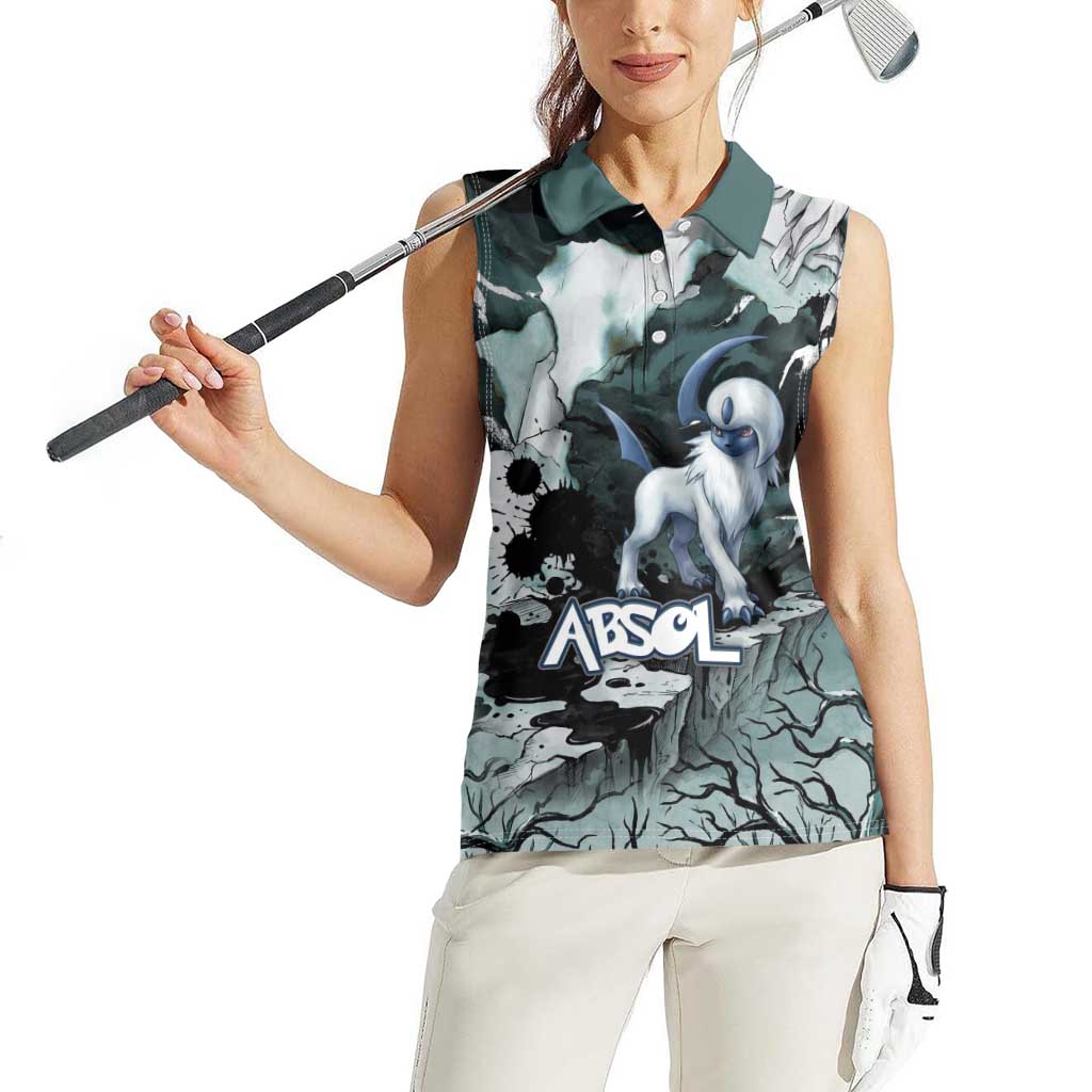 Absol Women Sleeveless Polo Shirt Gothic Apocalypse Ink Art