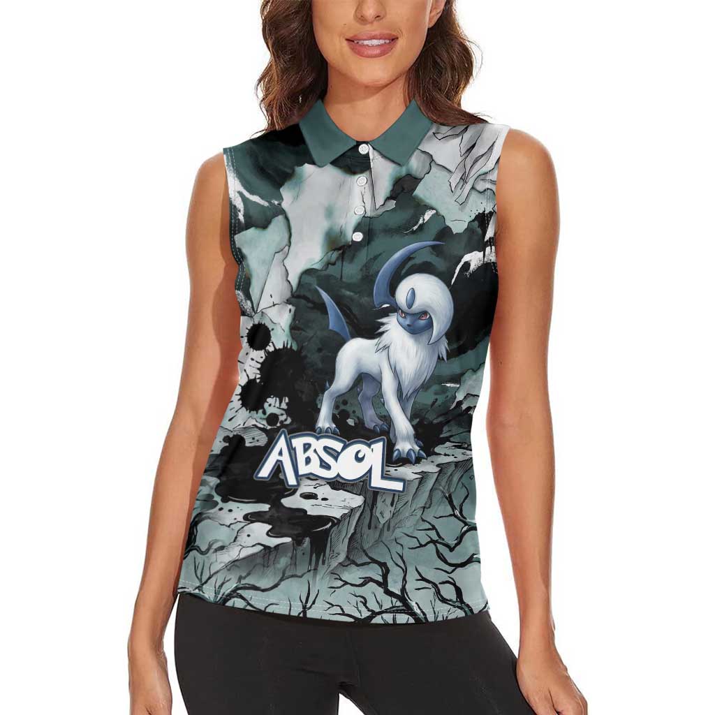 Absol Women Sleeveless Polo Shirt Gothic Apocalypse Ink Art