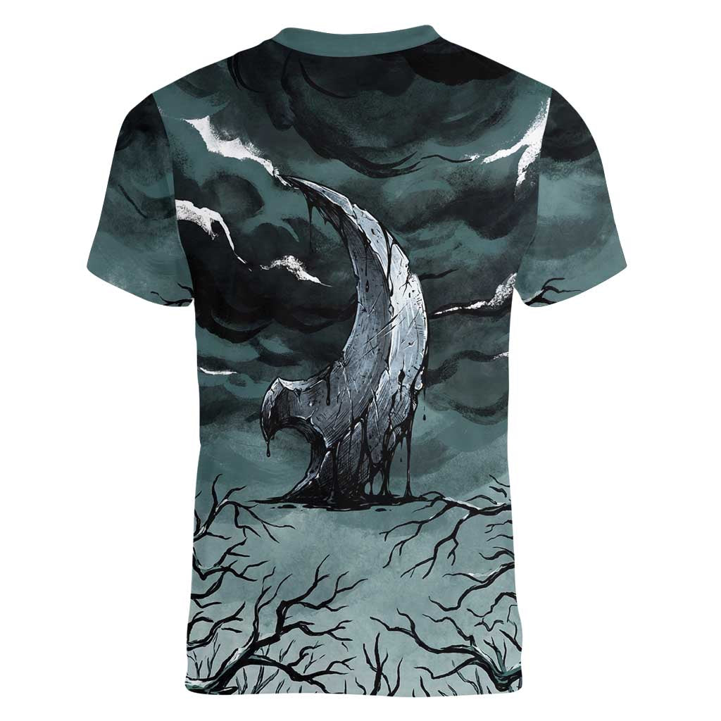 Absol Women V-Neck T-Shirt Gothic Apocalypse Ink Art