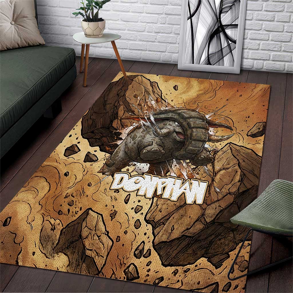 Donphan Area Rug Explosive Earthquake Comic Art