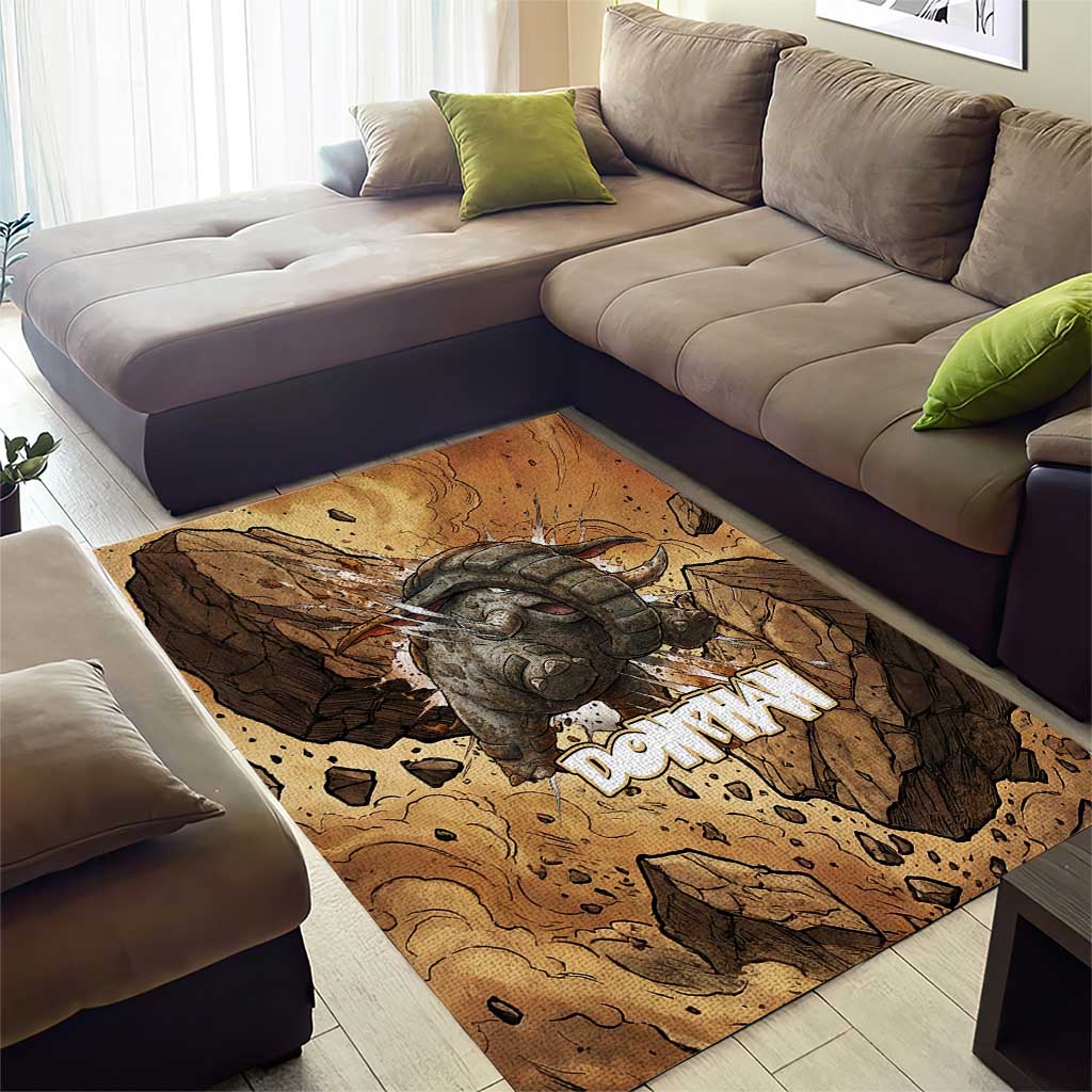 Donphan Area Rug Explosive Earthquake Comic Art