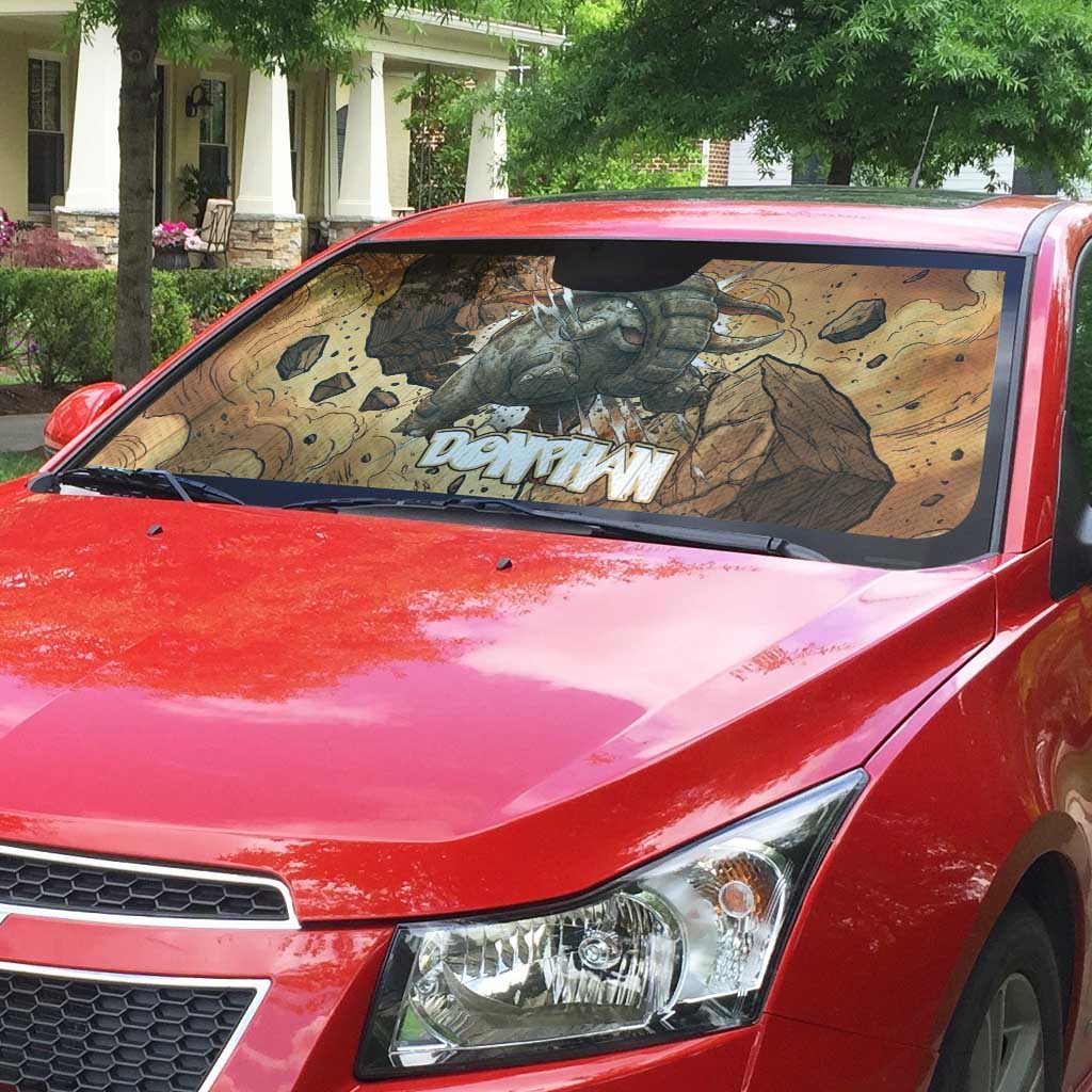 Donphan Auto Sun Shade Explosive Earthquake Comic Art