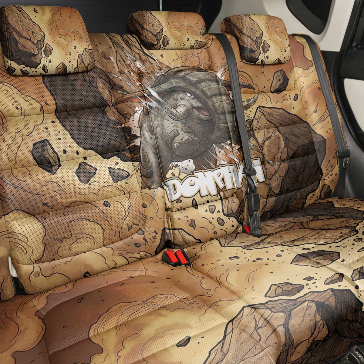 Donphan Back Car Seat Cover Explosive Earthquake Comic Art