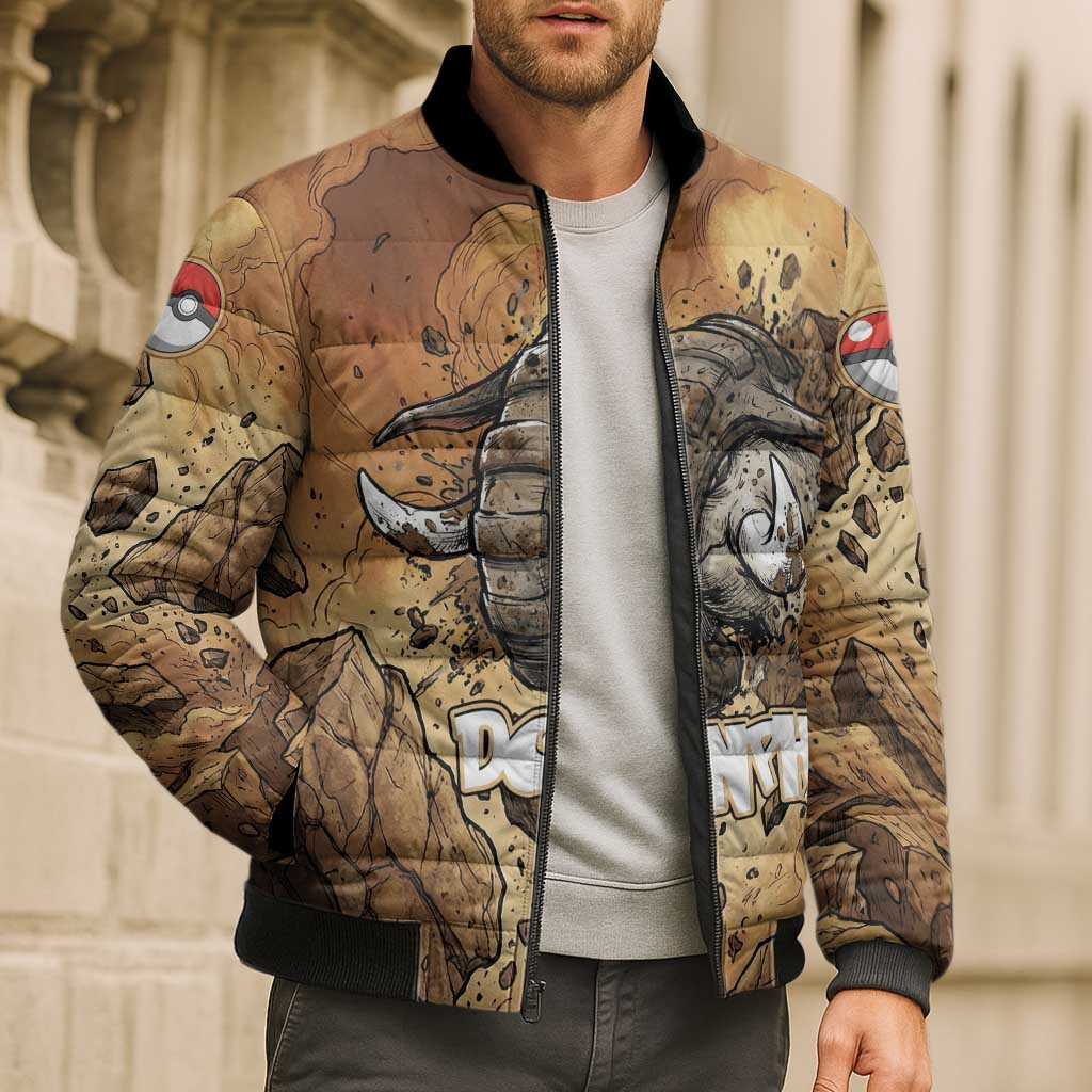 Donphan Bomber Puffer Jacket Explosive Earthquake Comic Art