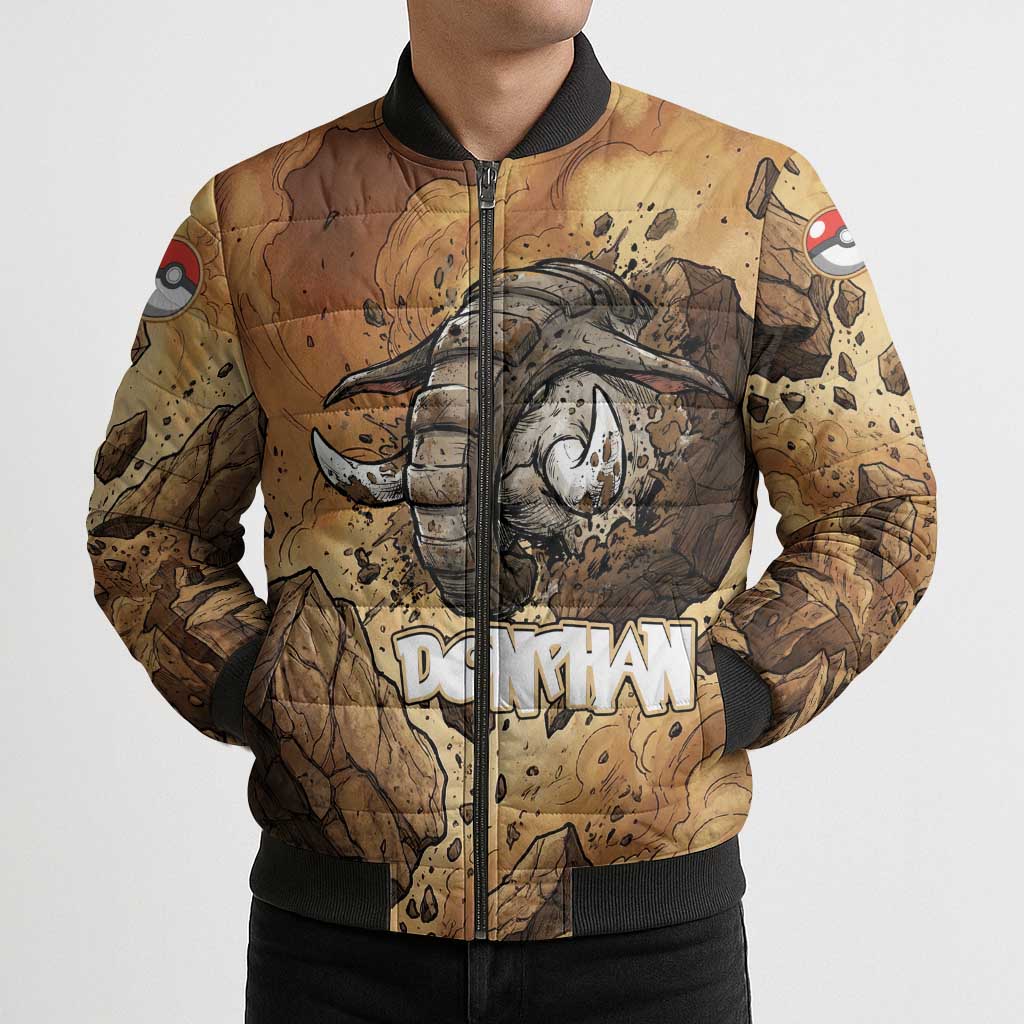 Donphan Bomber Puffer Jacket Explosive Earthquake Comic Art
