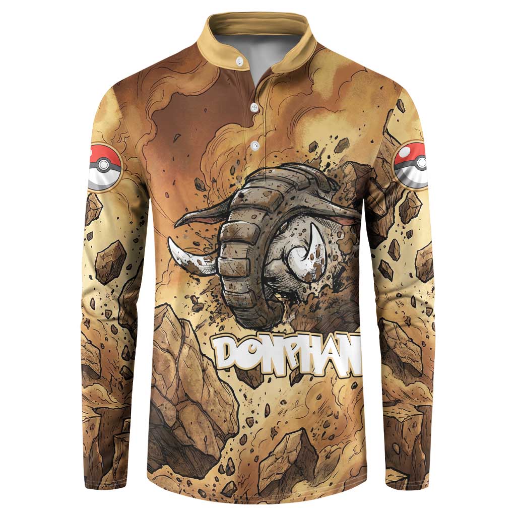 Donphan Button Sweatshirt Explosive Earthquake Comic Art