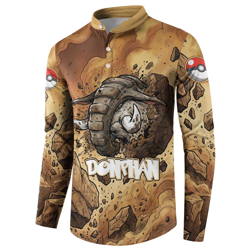 Donphan Button Sweatshirt Explosive Earthquake Comic Art