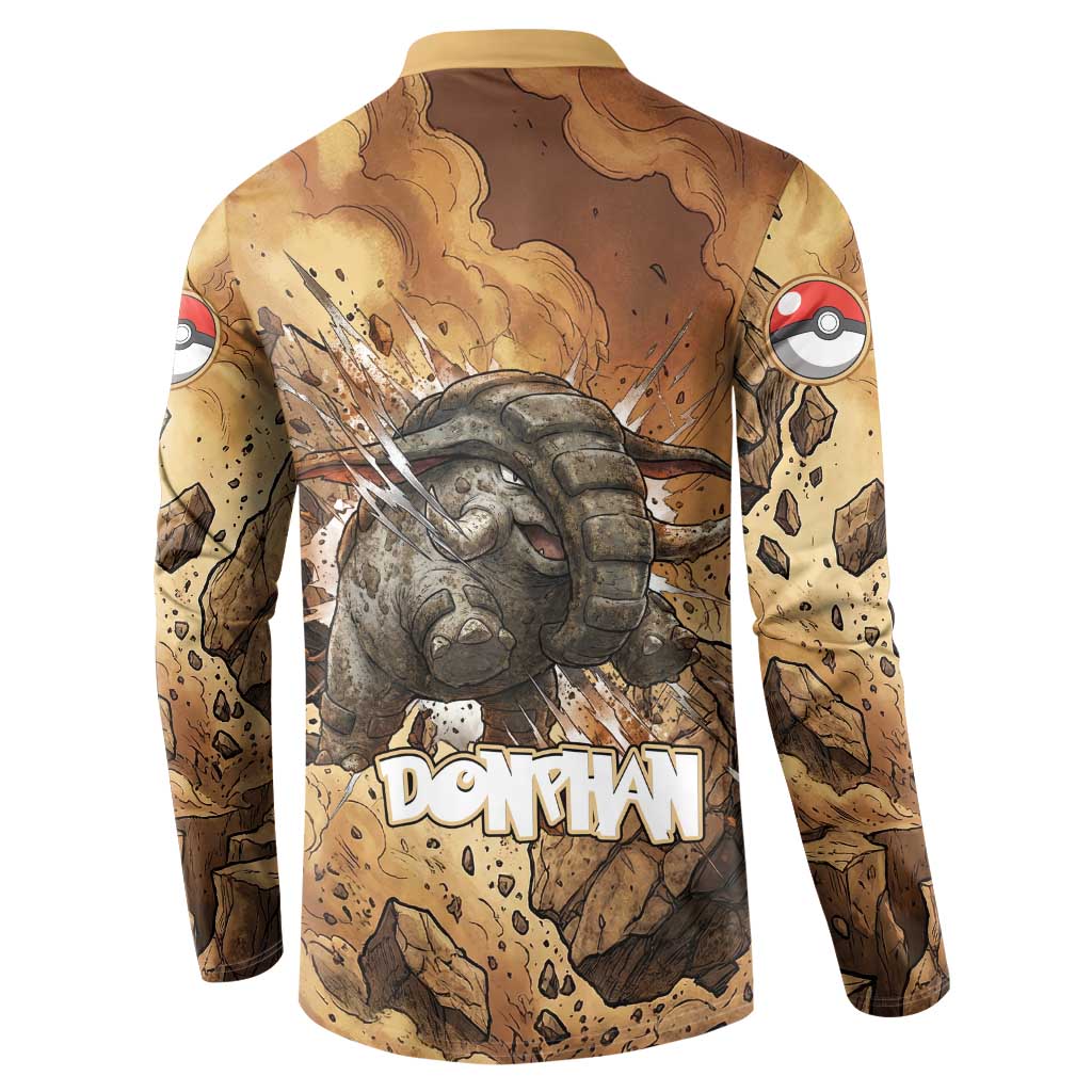 Donphan Button Sweatshirt Explosive Earthquake Comic Art