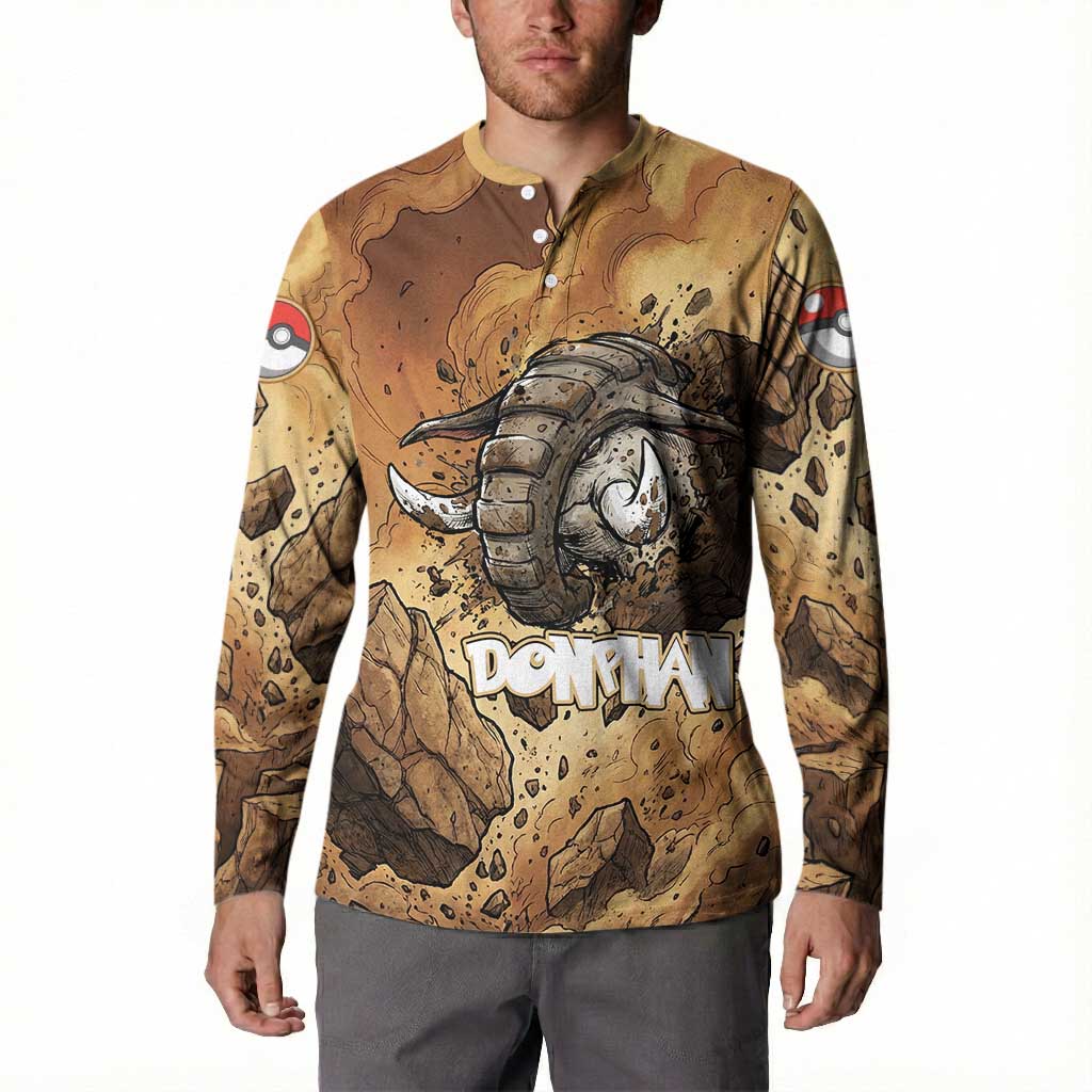 Donphan Button Sweatshirt Explosive Earthquake Comic Art