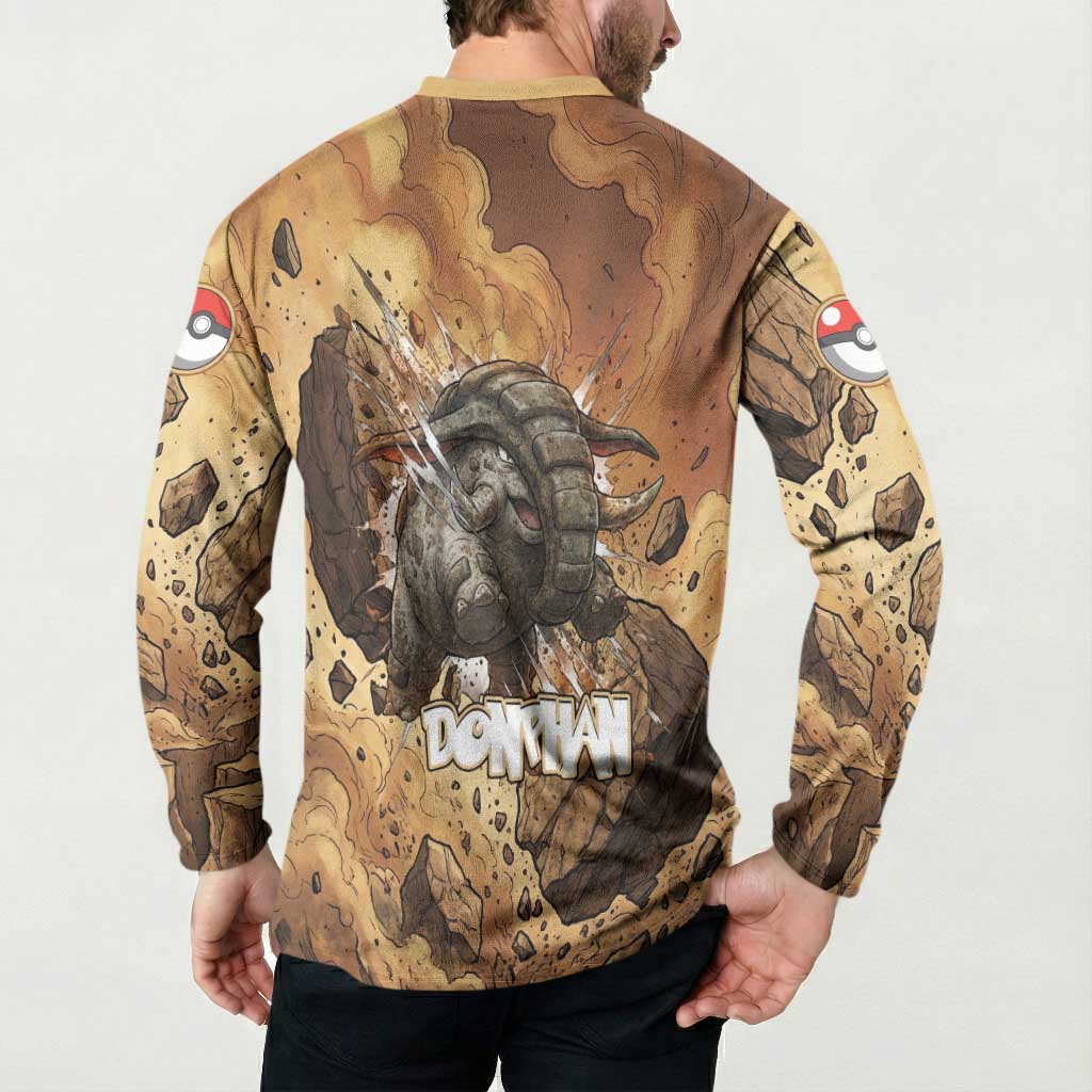 Donphan Button Sweatshirt Explosive Earthquake Comic Art